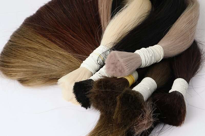 Mechas de cabelo humano em várias cores