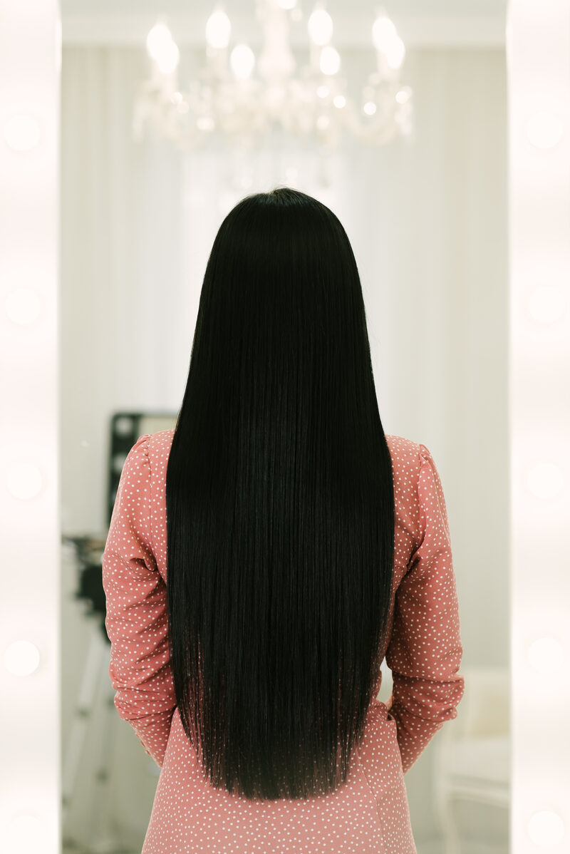 Cabelo humano longo e liso
